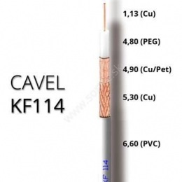 Koaxiální kabel CAVEL KF114, PVC, 6,6mm, bílý, prodej na metry