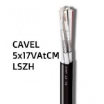 Multi Koaxiální kabel CAVEL 5x17VAtCM, LSZH, černý, Class A, prodej na metry