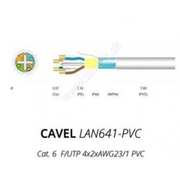 LAN kabel CAVEL 641, Cat6, PVC, F/UTP (FTP), prodej na metry