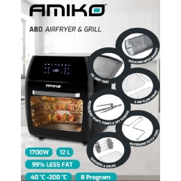 Digitální horkovzdušná fritéza s grilem Amiko A80